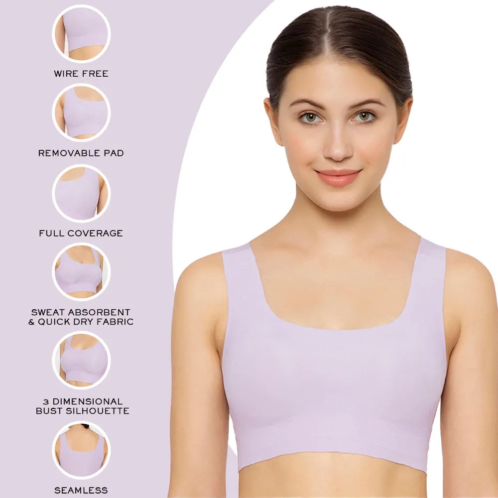 Gococi Padded Non-wired Full Cup Everyday Wear Full coverage T-Shirt Bra - Lilac