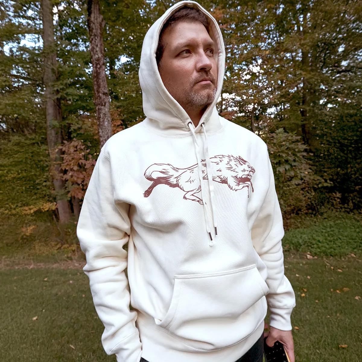 HEAVY DUTY WOLF HOODY - IVORY