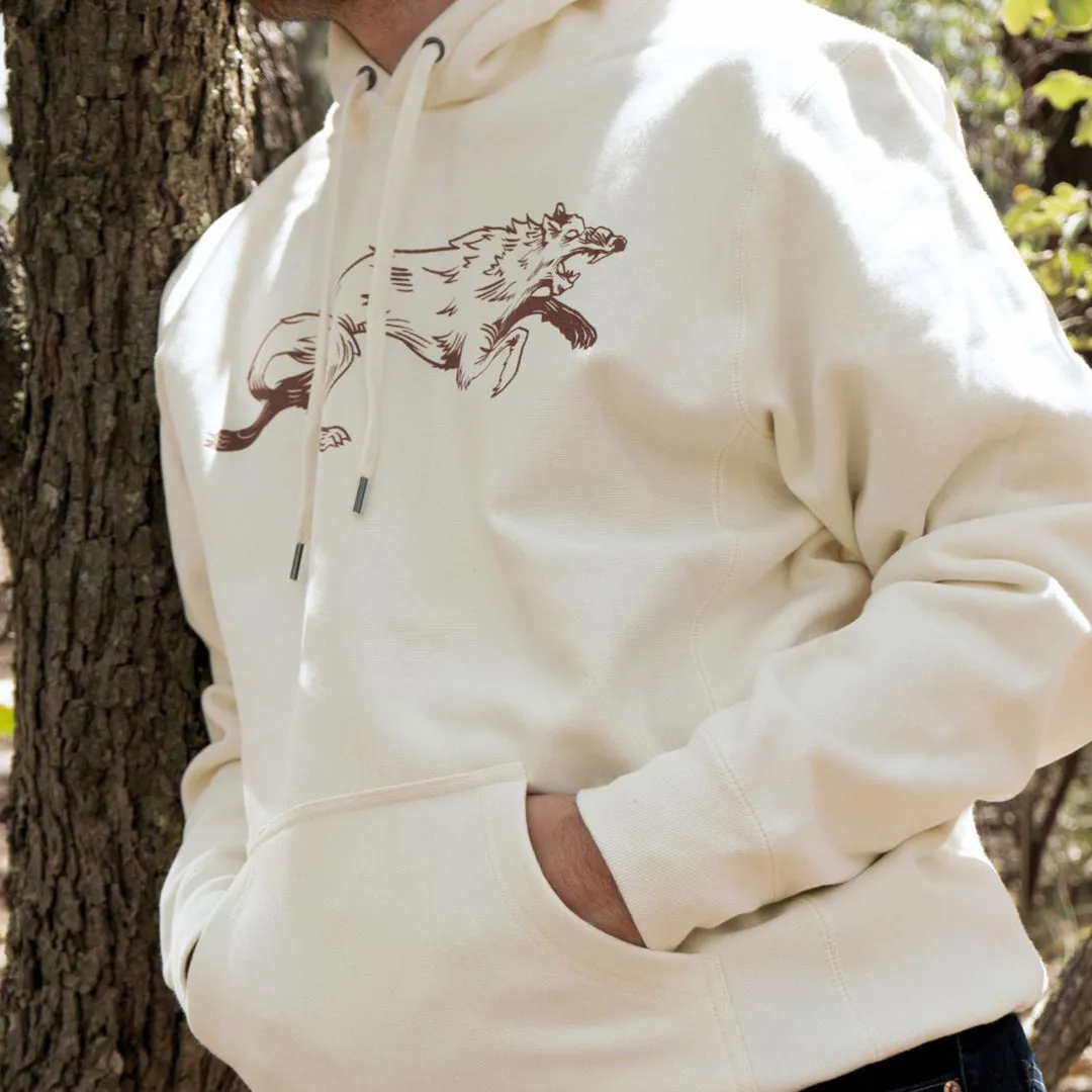 HEAVY DUTY WOLF HOODY - IVORY