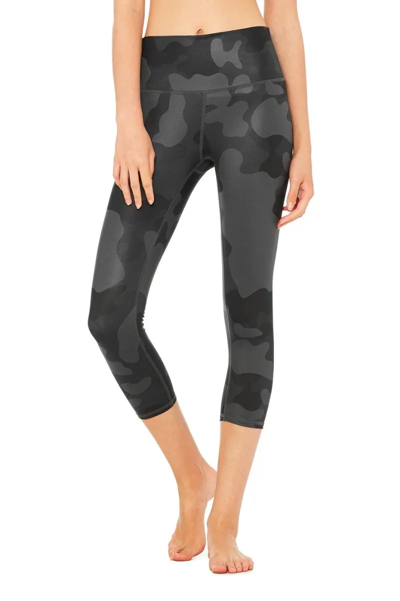 High-Waist Airbrush Capri - Print