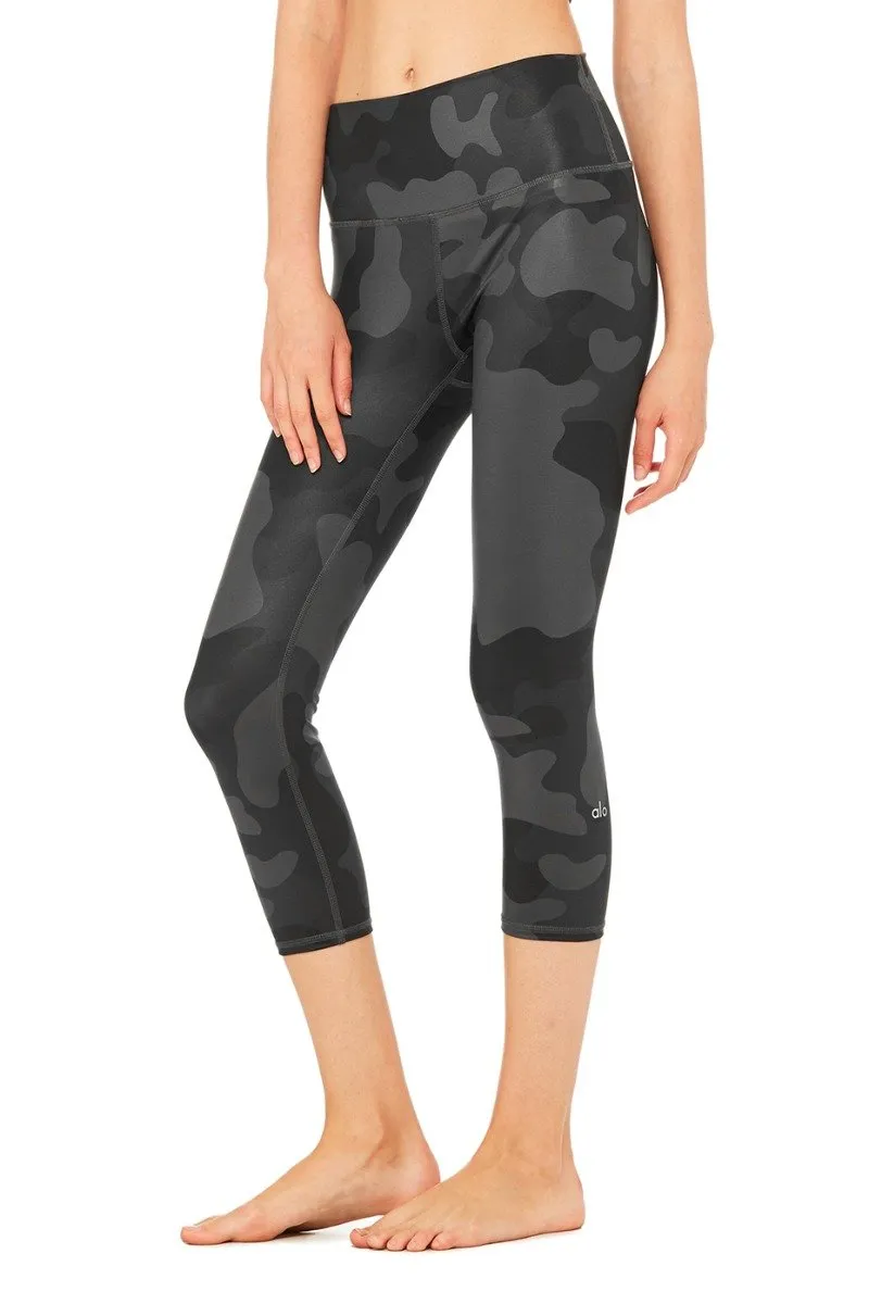 High-Waist Airbrush Capri - Print