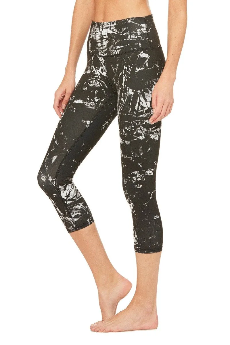 High-Waist Airbrush Capri - Print