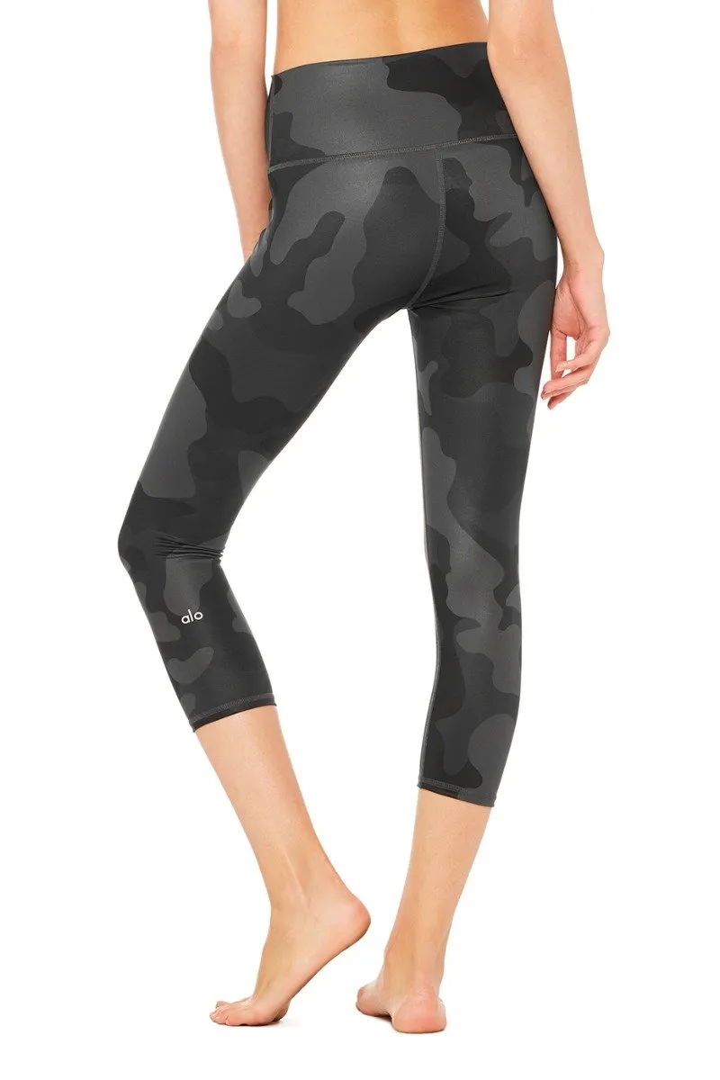 High-Waist Airbrush Capri - Print