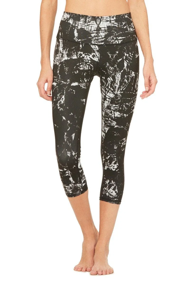 High-Waist Airbrush Capri - Print