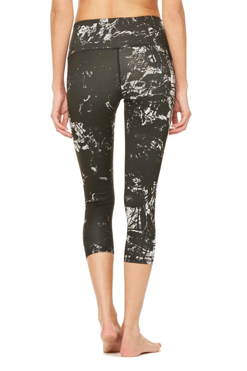 High-Waist Airbrush Capri - Print