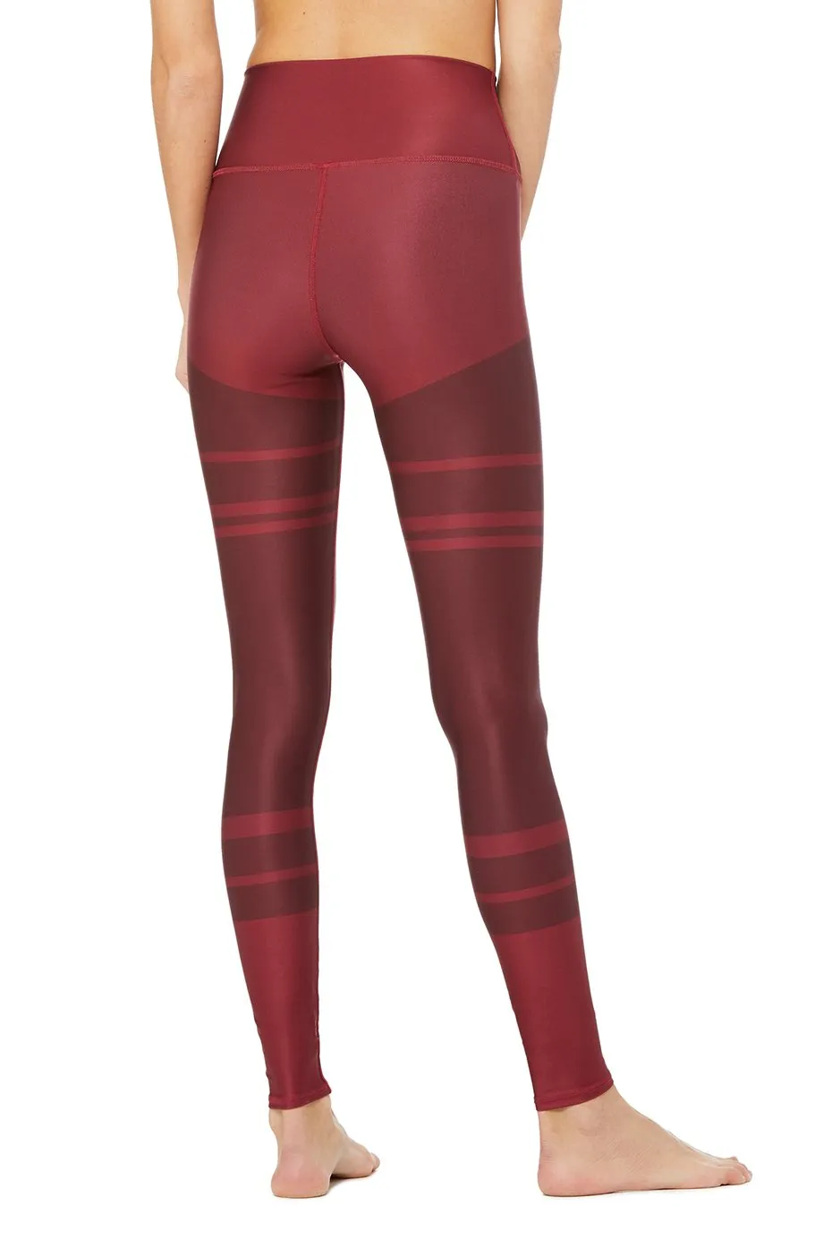 High-Waist Airlift Legging - Marathon Print - Red Velvet