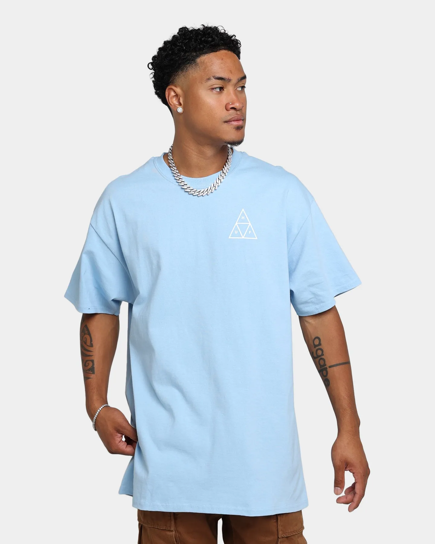 HUF Essentials T-Shirt Light Blue