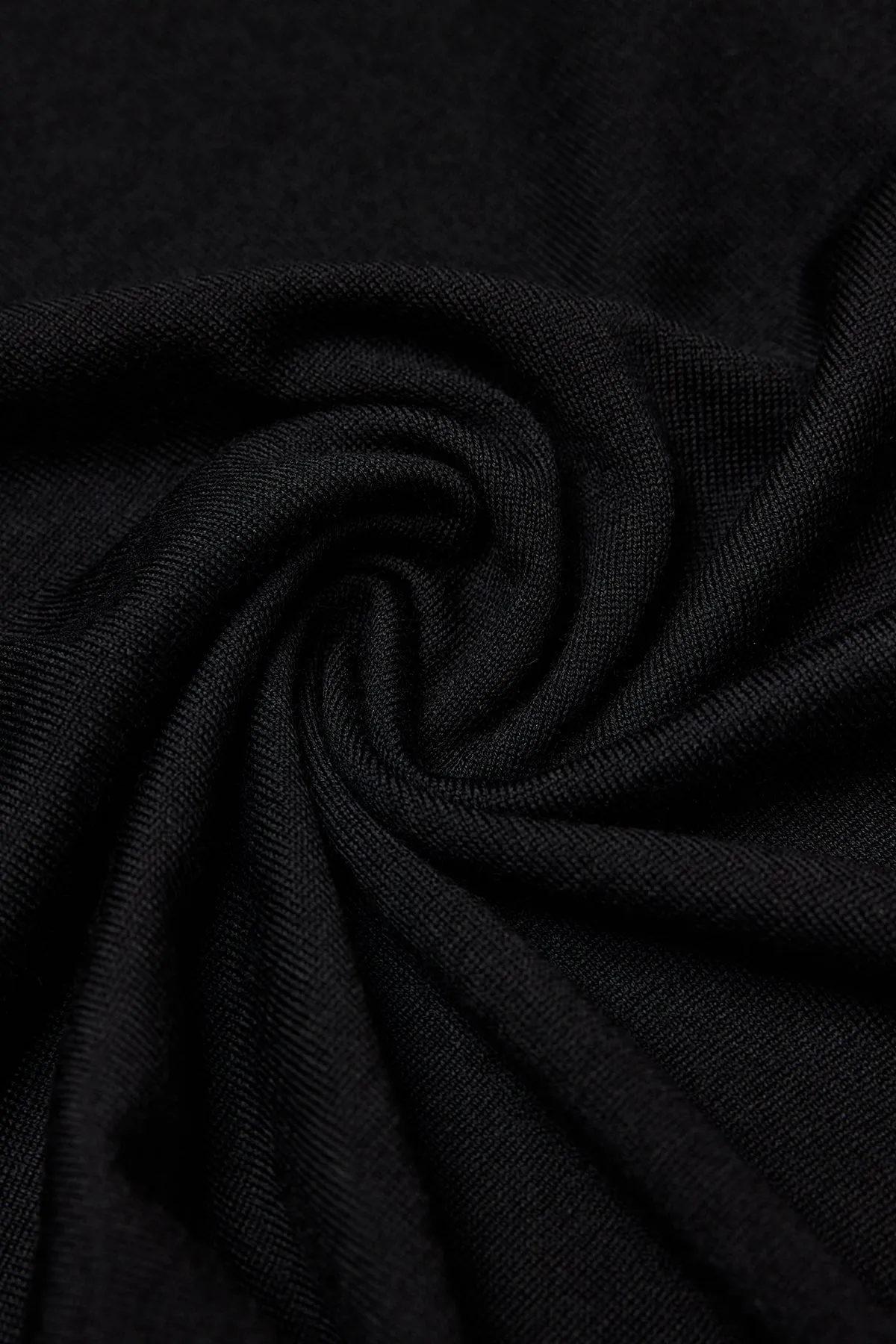 Kelvin - Black Long Sleeve Knit Polo