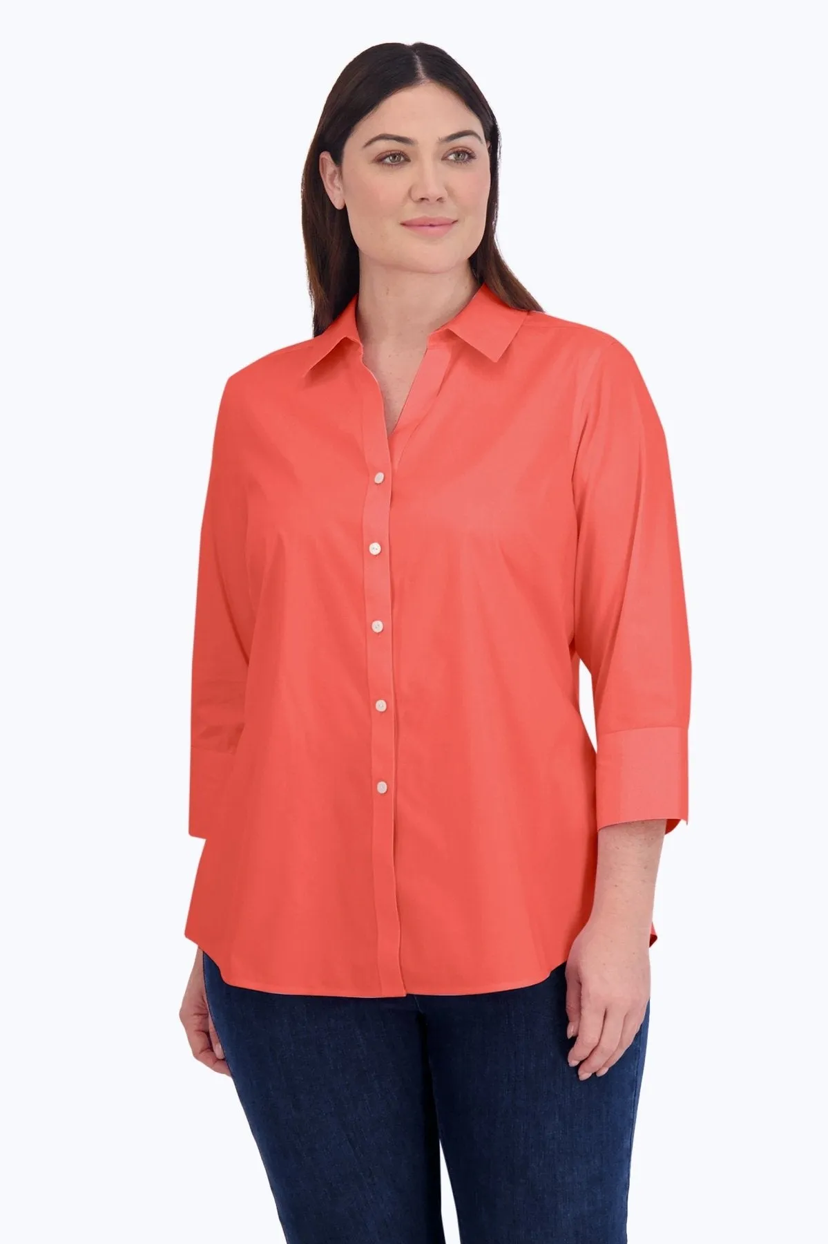 Mary Plus Stretch No Iron 3/4 Sleeve Shirt