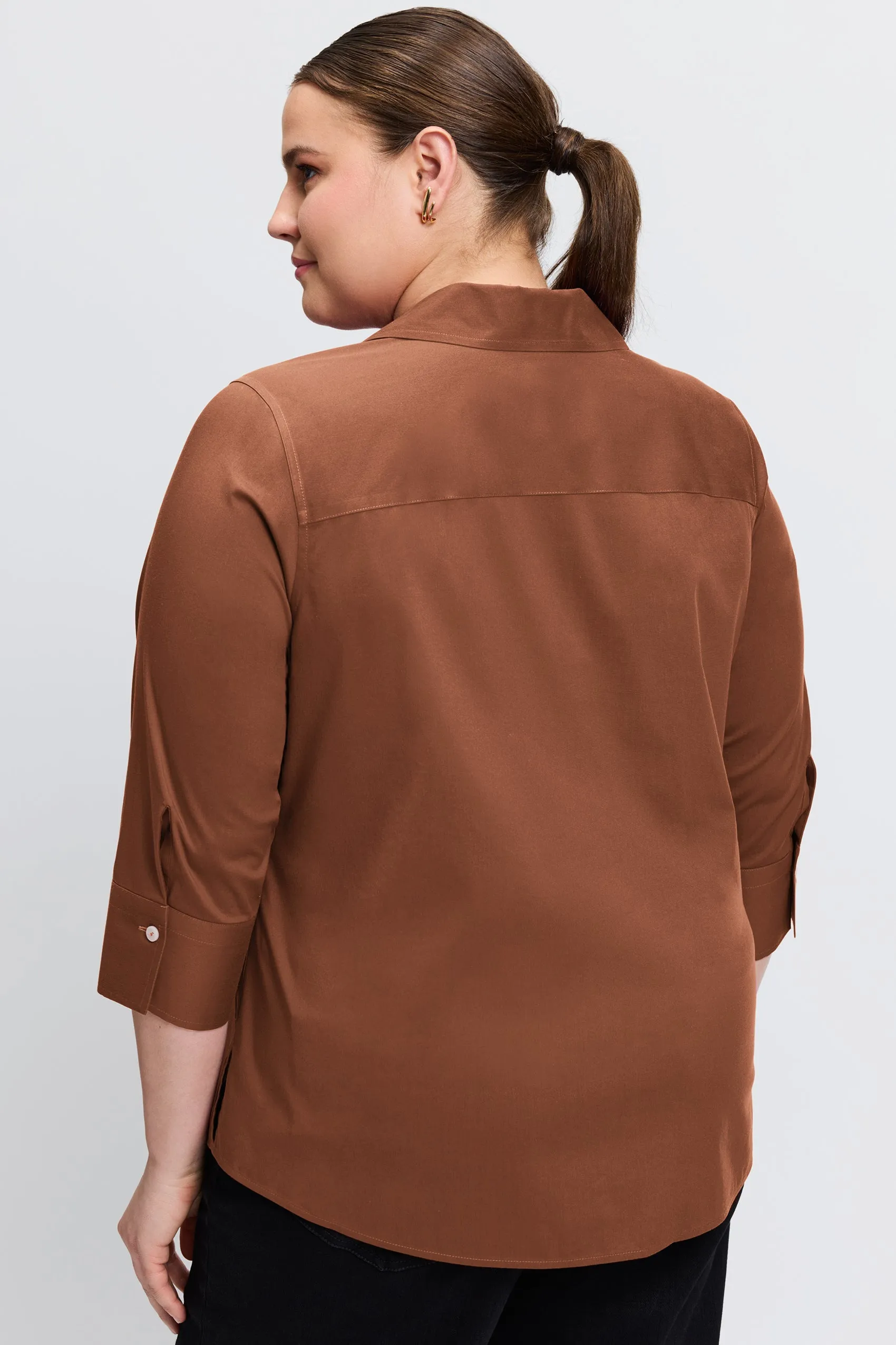 Mary Plus Stretch No Iron 3/4 Sleeve Shirt