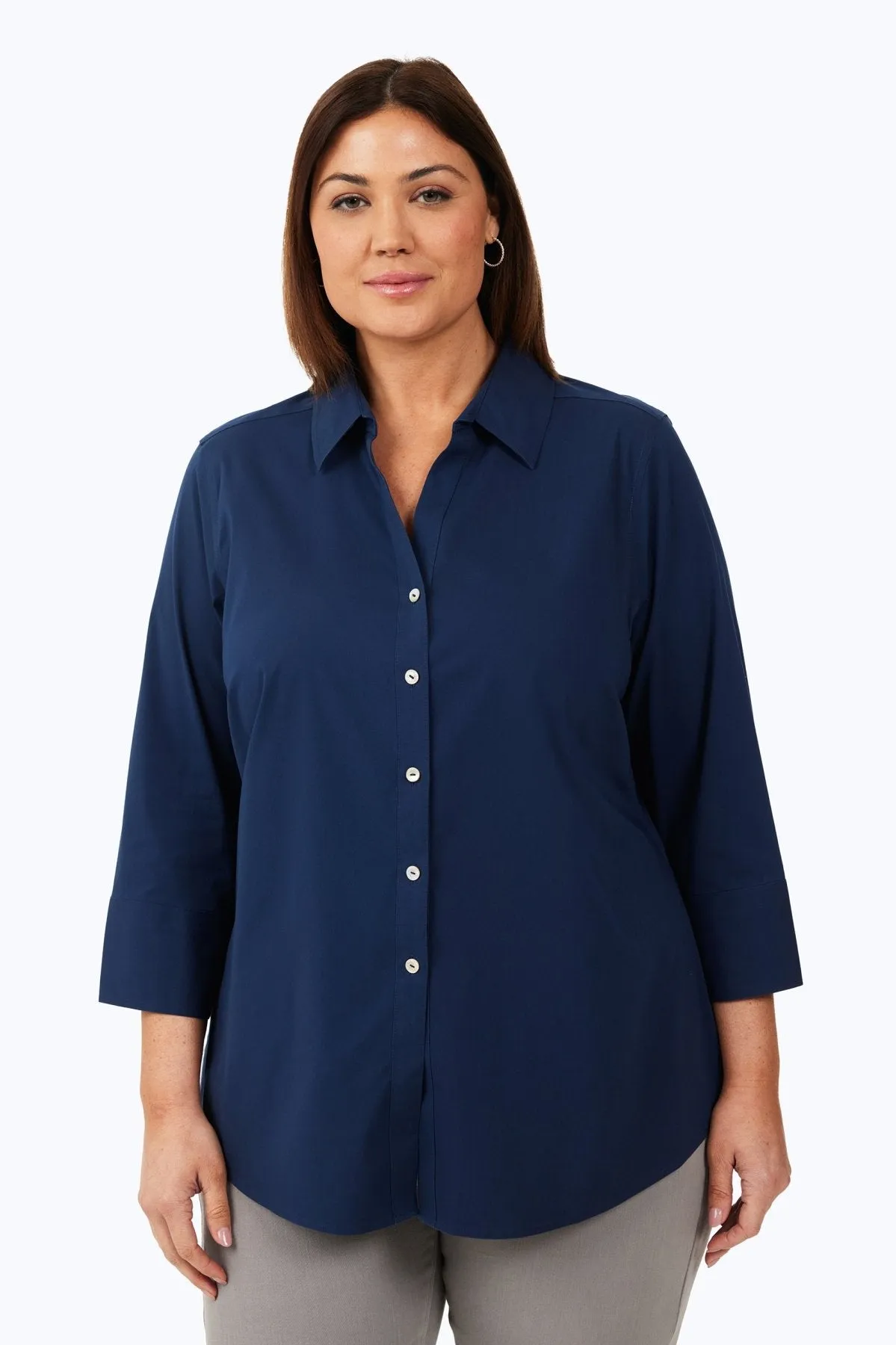 Mary Plus Stretch No Iron 3/4 Sleeve Shirt