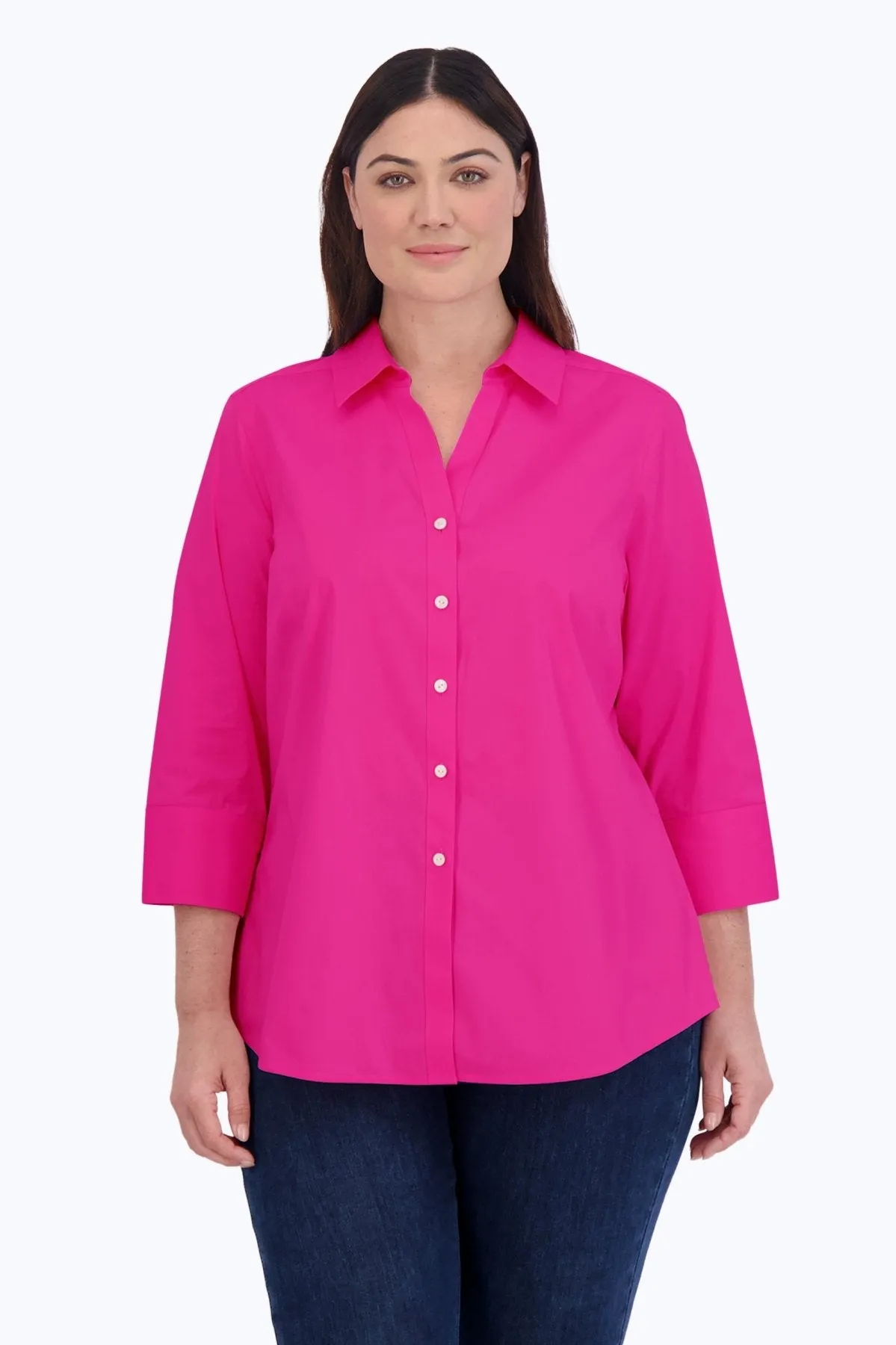 Mary Plus Stretch No Iron 3/4 Sleeve Shirt