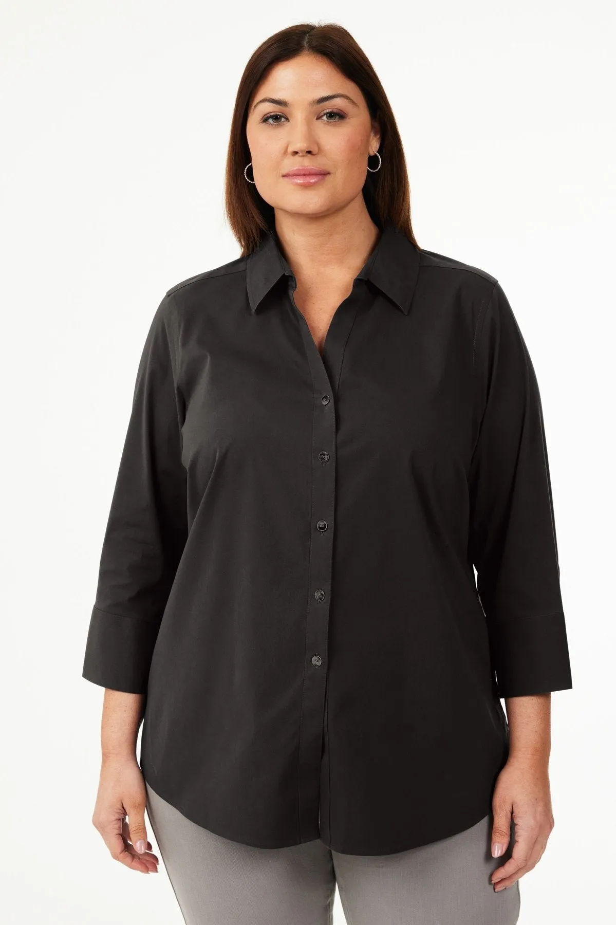 Mary Plus Stretch No Iron 3/4 Sleeve Shirt