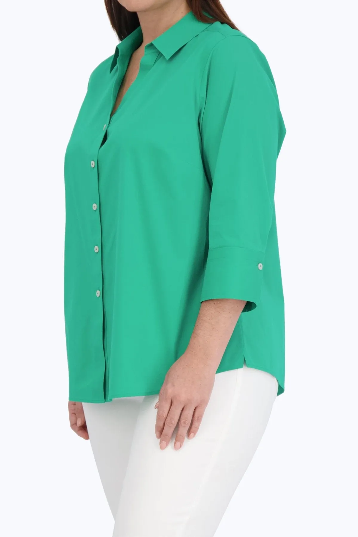 Mary Plus Stretch No Iron 3/4 Sleeve Shirt