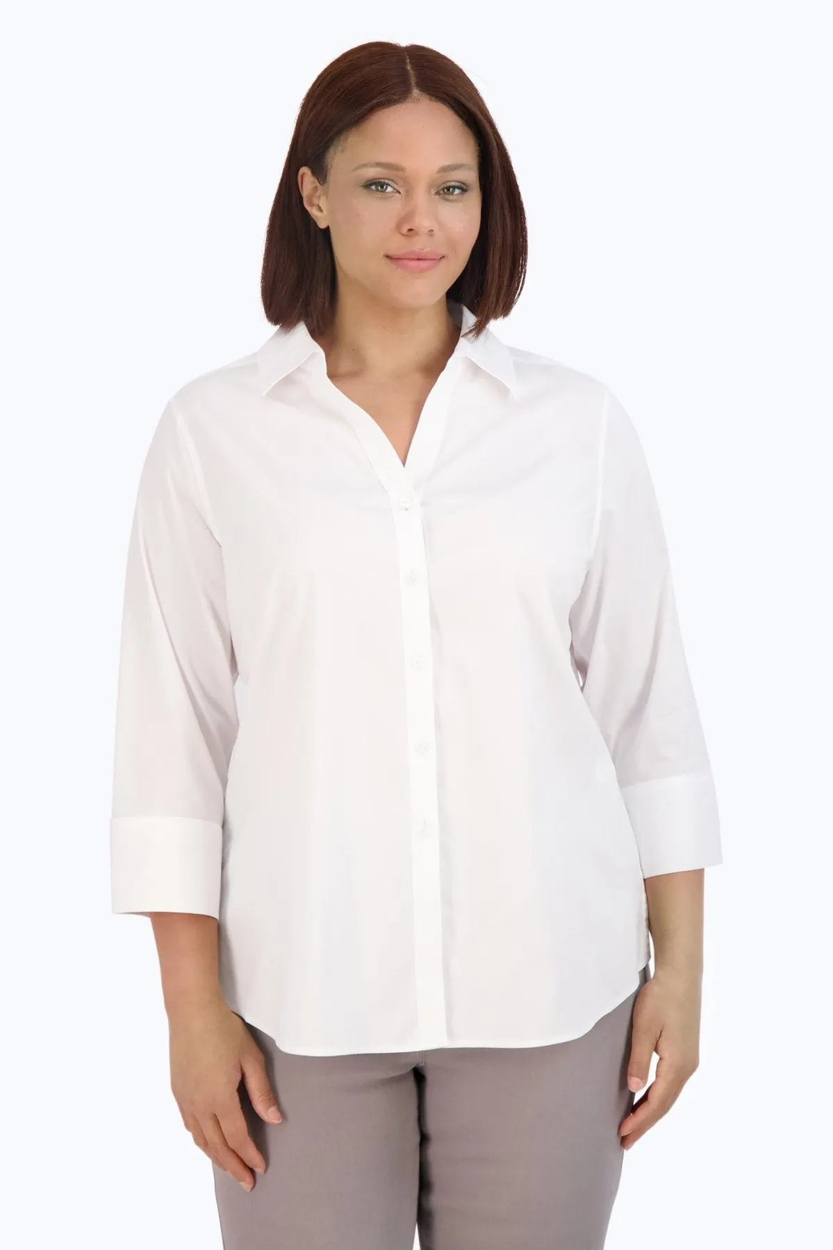 Mary Plus Stretch No Iron 3/4 Sleeve Shirt