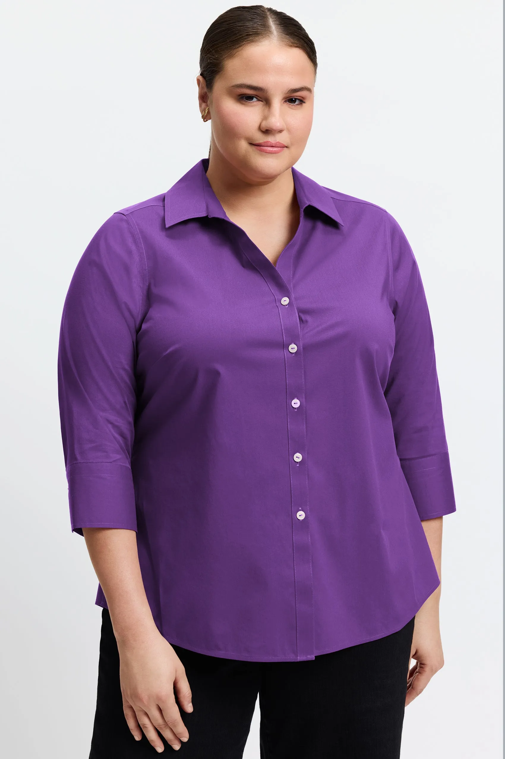 Mary Plus Stretch No Iron 3/4 Sleeve Shirt