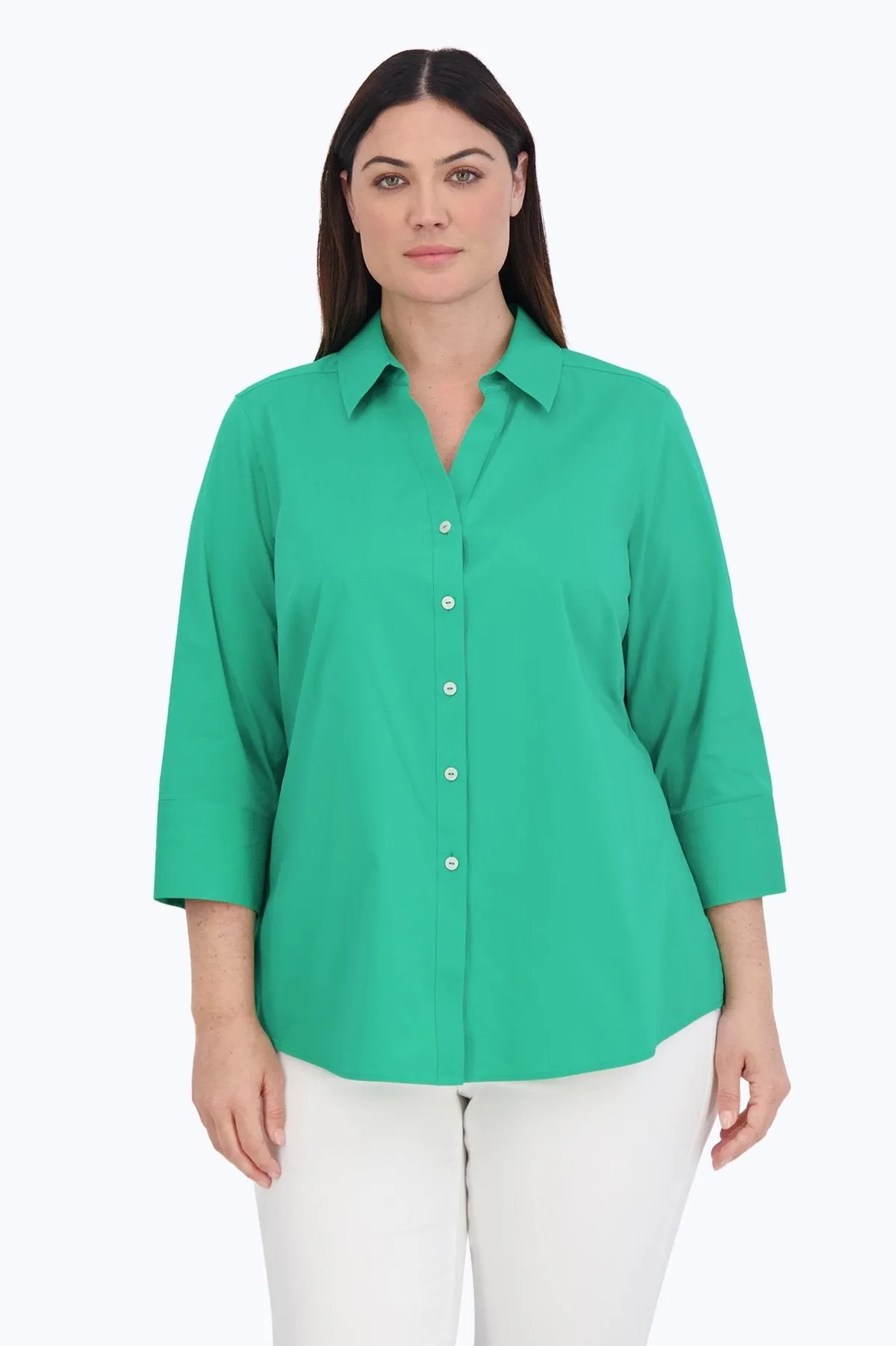 Mary Plus Stretch No Iron 3/4 Sleeve Shirt