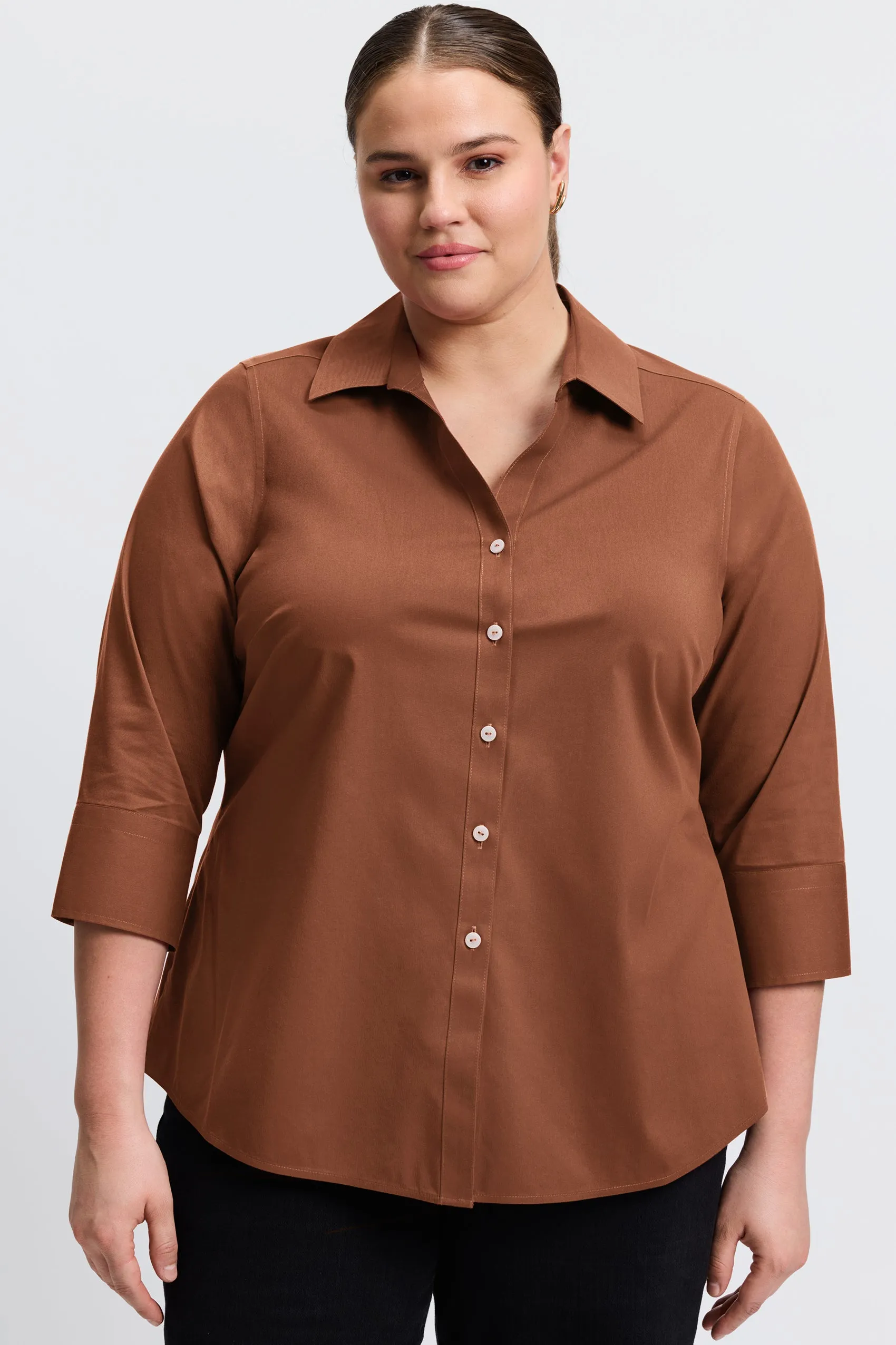 Mary Plus Stretch No Iron 3/4 Sleeve Shirt