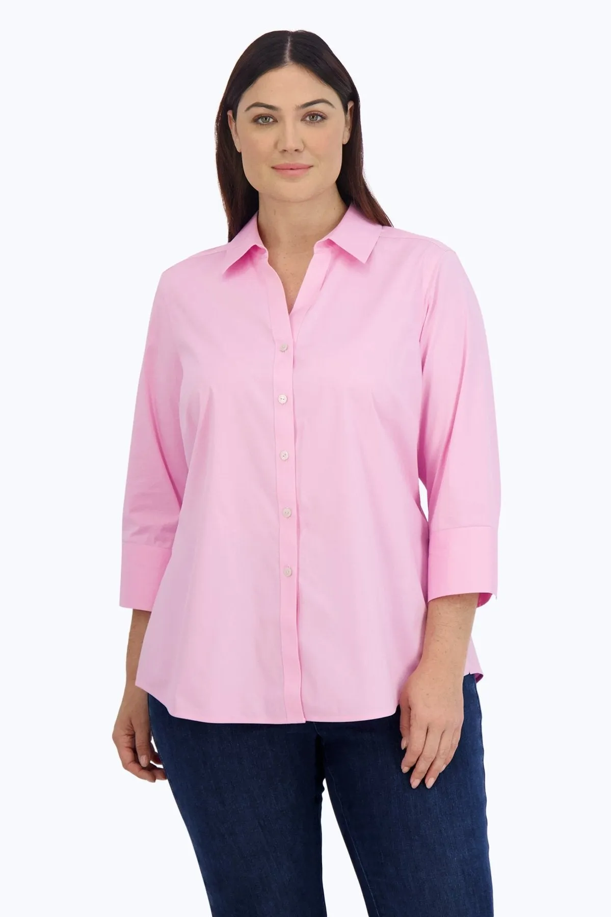 Mary Plus Stretch No Iron 3/4 Sleeve Shirt