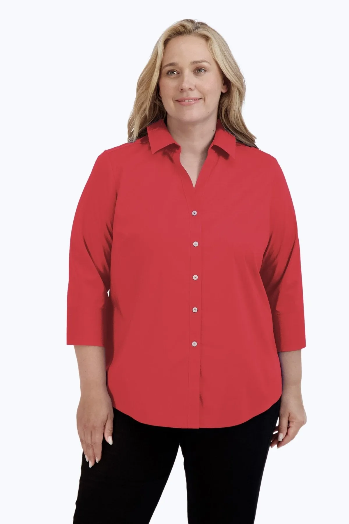 Mary Plus Stretch No Iron 3/4 Sleeve Shirt