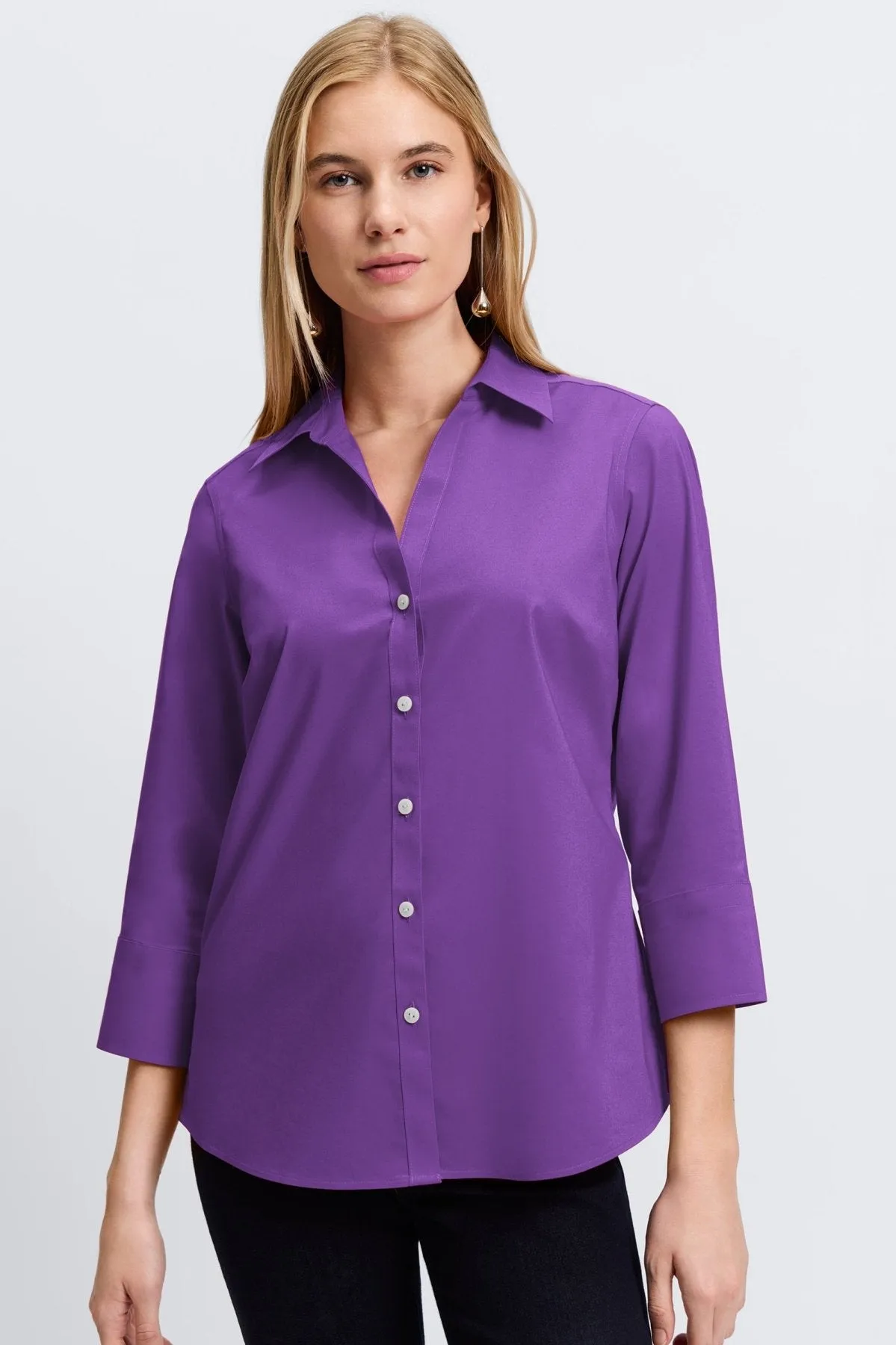 Mary Stretch No Iron 3/4 Sleeve Shirt