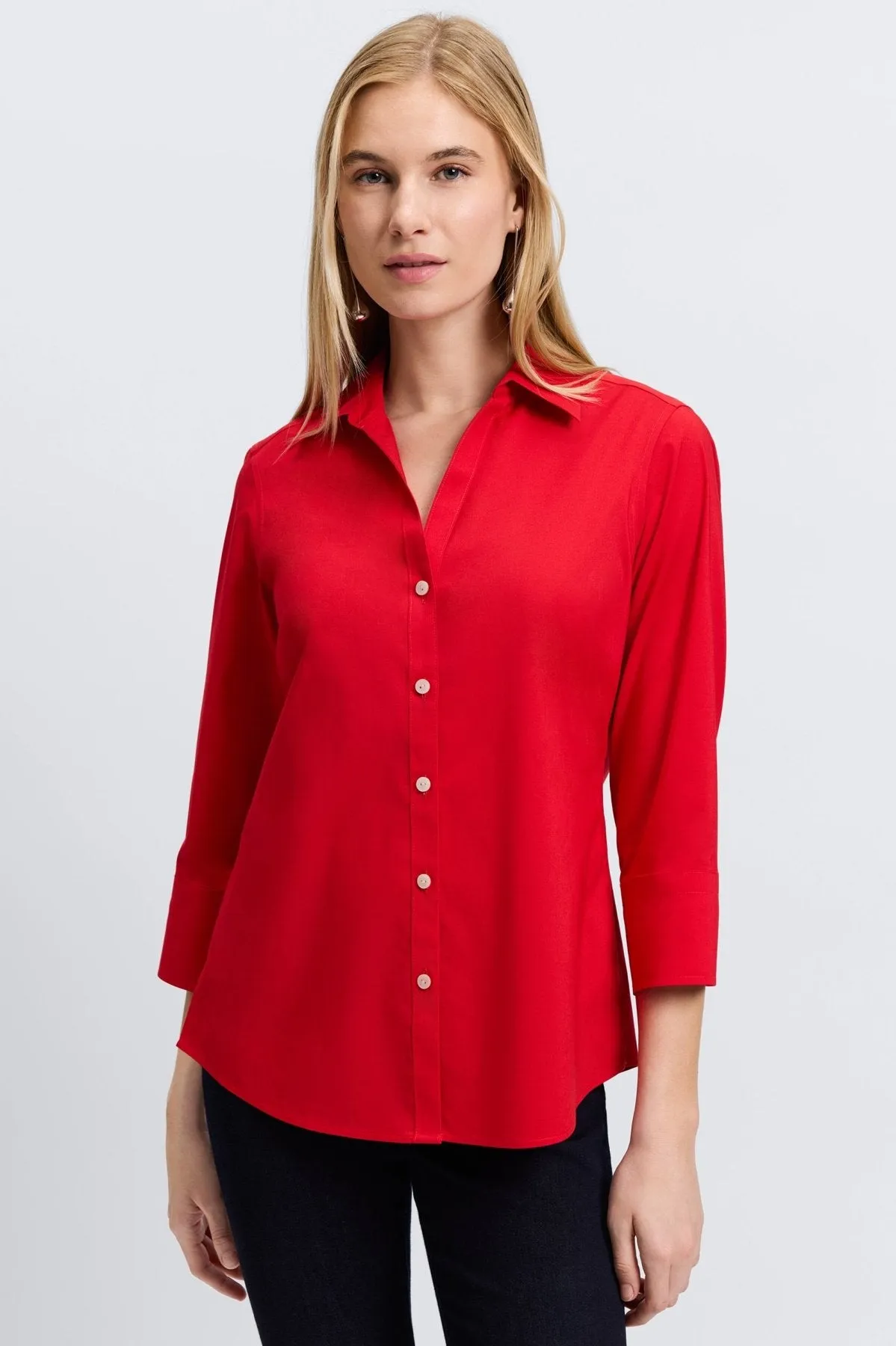 Mary Stretch No Iron 3/4 Sleeve Shirt