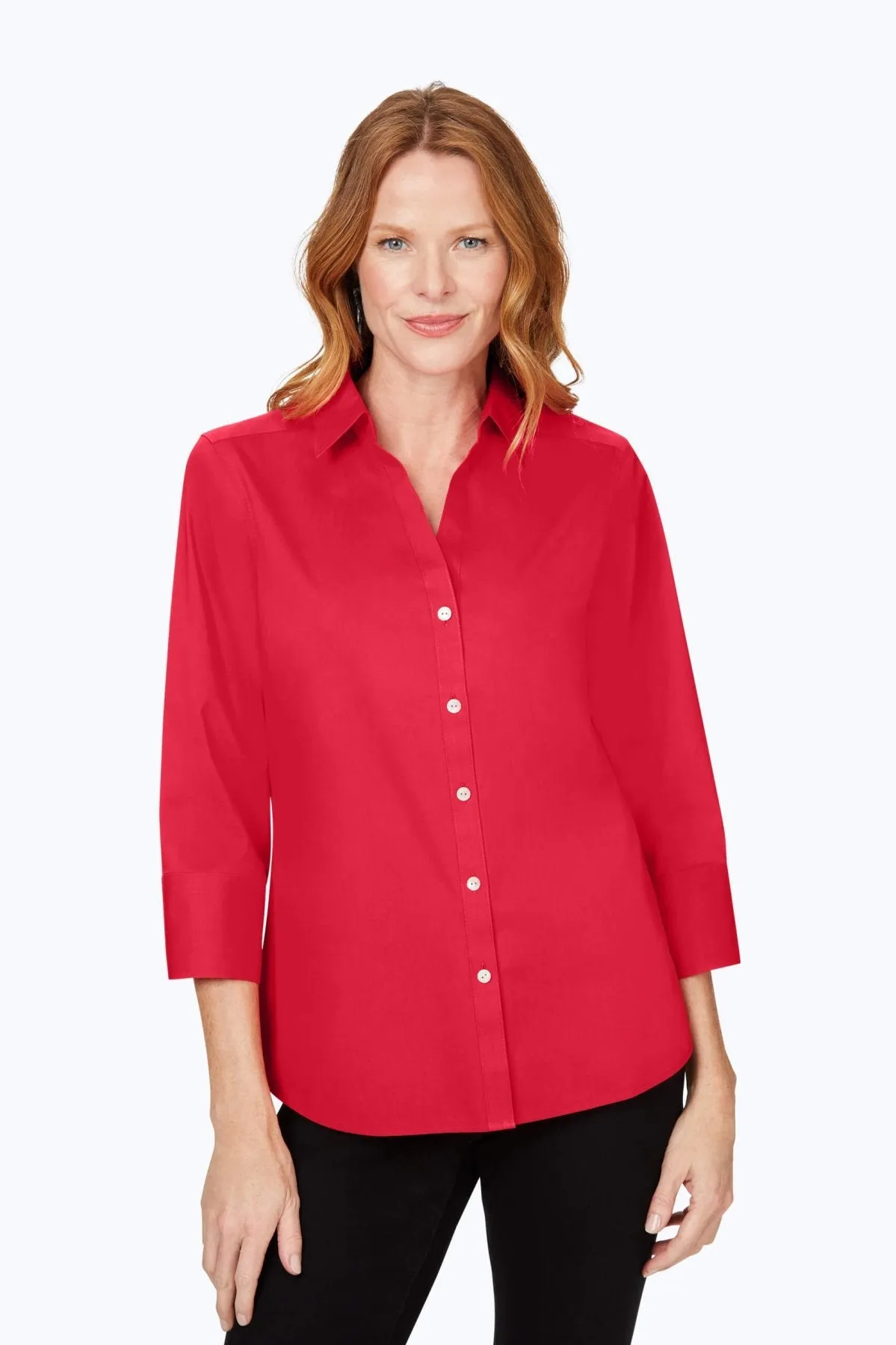 Mary Stretch No Iron 3/4 Sleeve Shirt