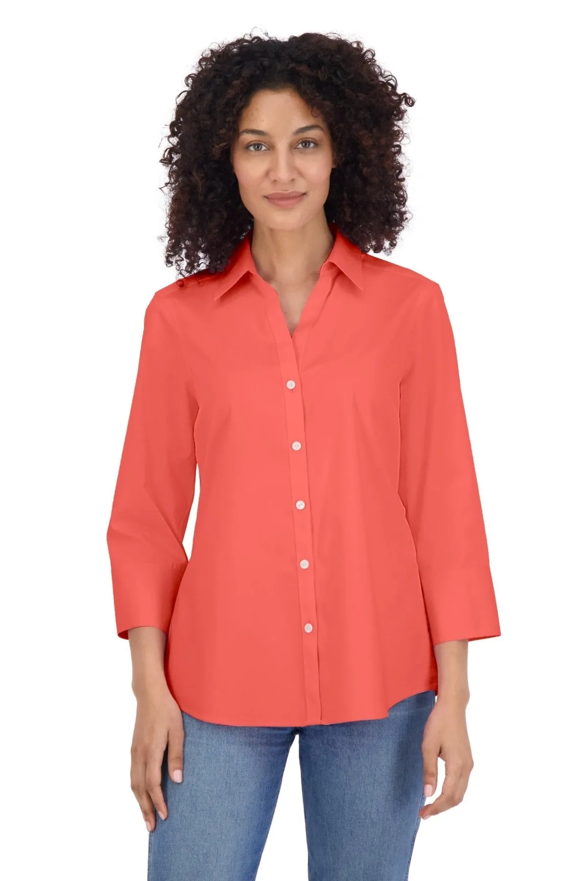 Mary Stretch No Iron 3/4 Sleeve Shirt