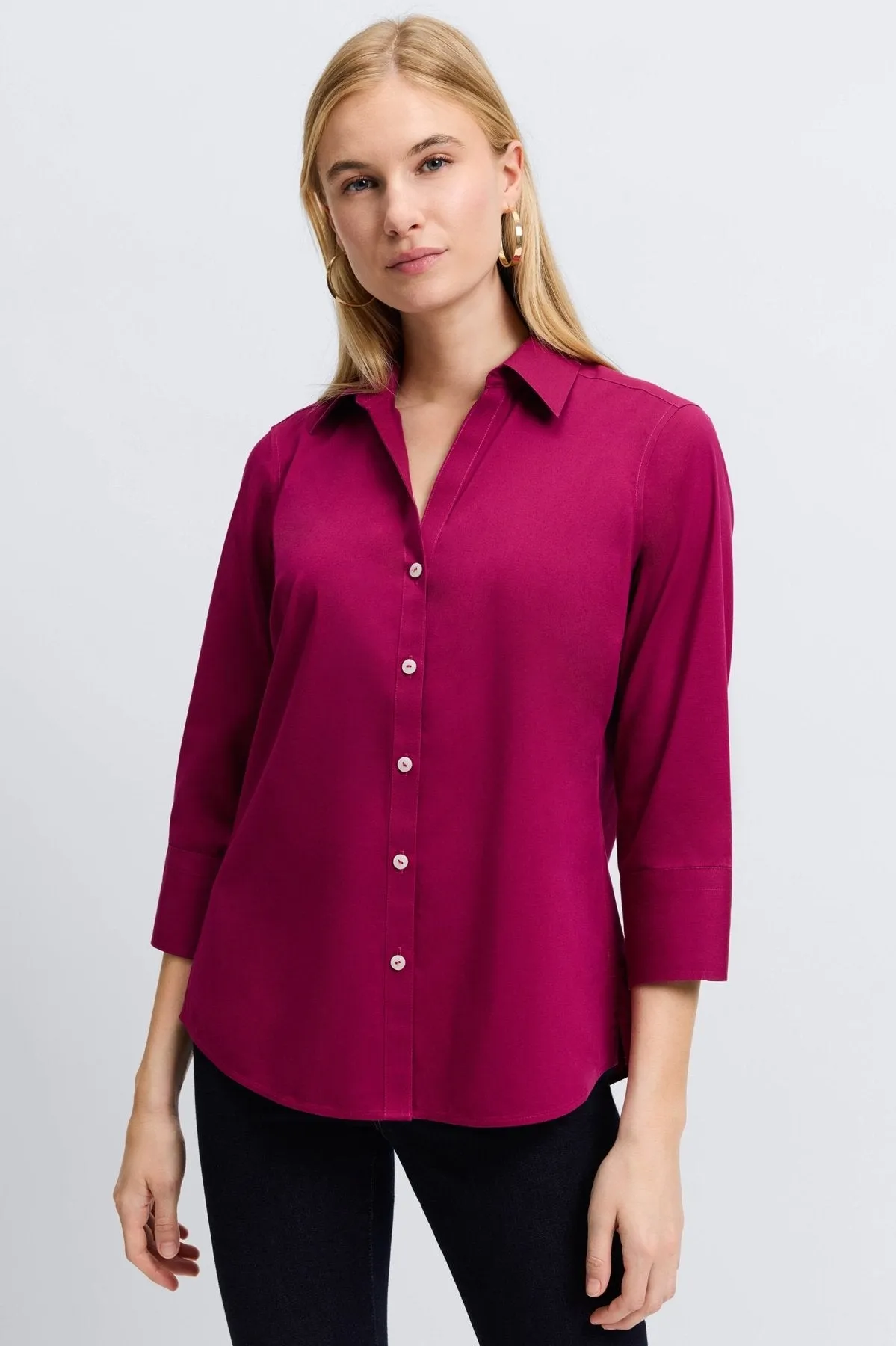 Mary Stretch No Iron 3/4 Sleeve Shirt