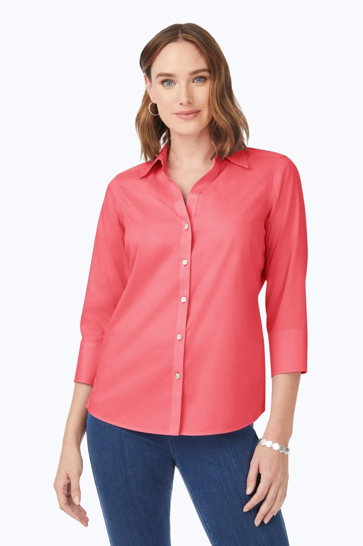 Mary Stretch No Iron 3/4 Sleeve Shirt