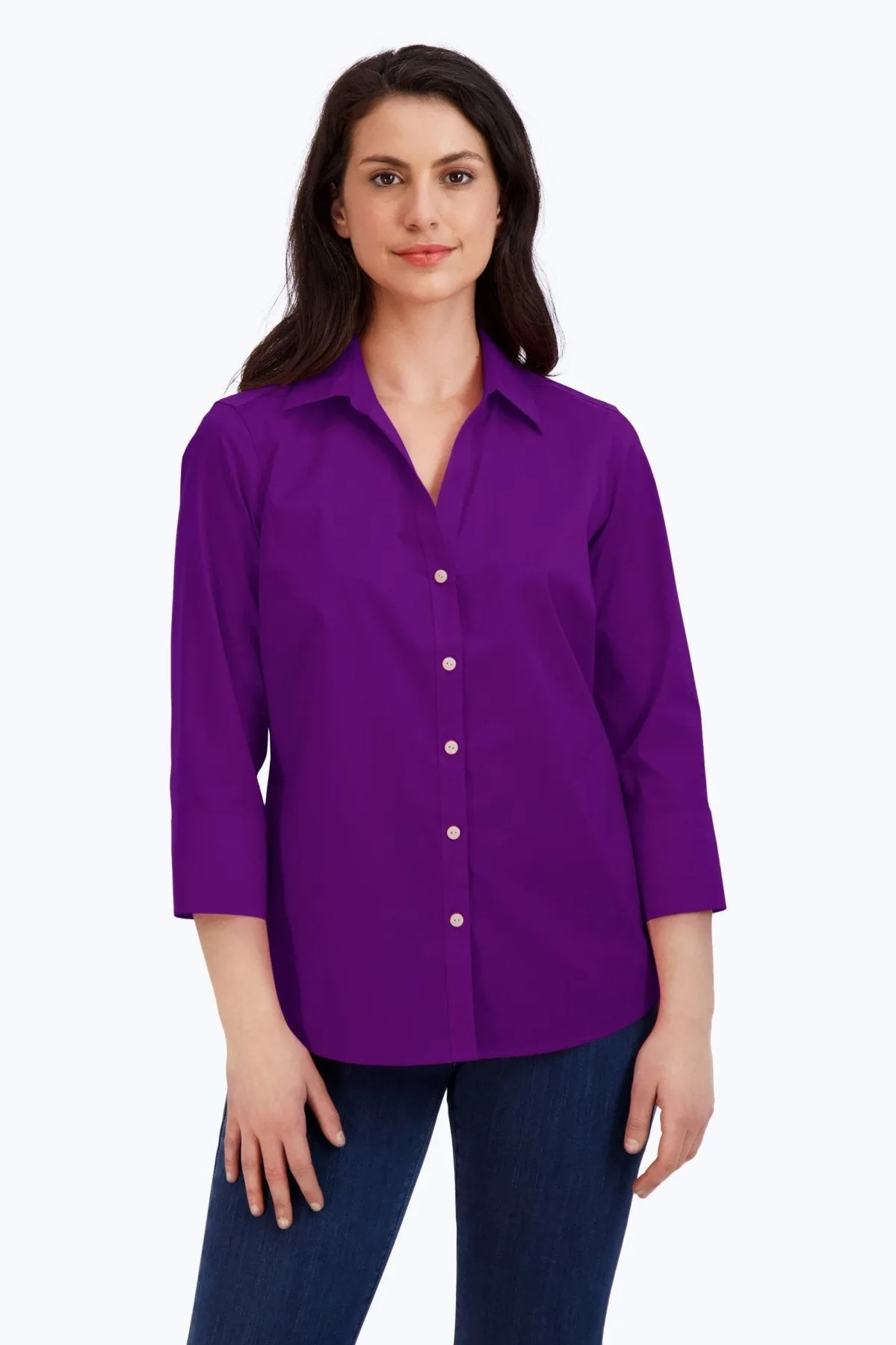 Mary Stretch No Iron 3/4 Sleeve Shirt