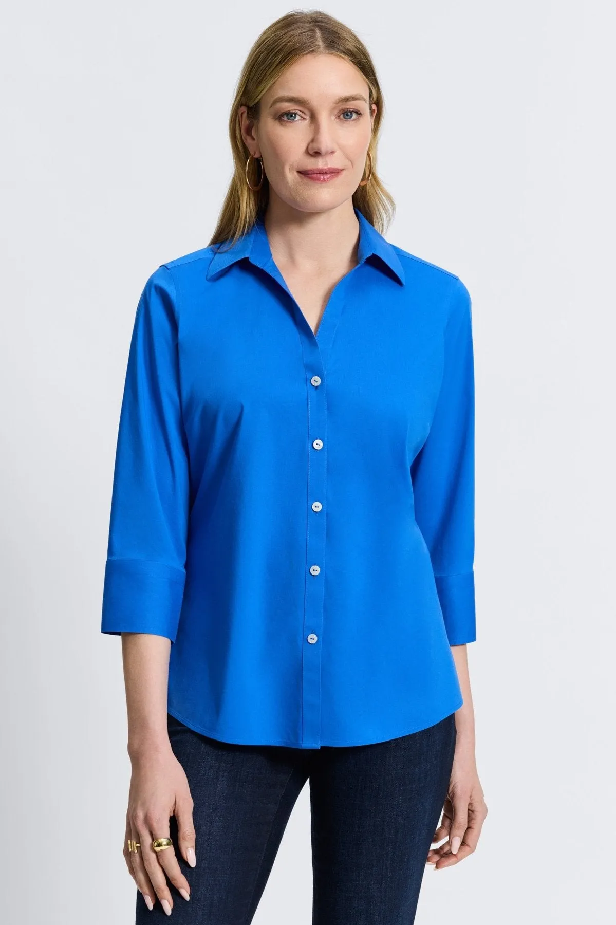 Mary Stretch No Iron 3/4 Sleeve Shirt