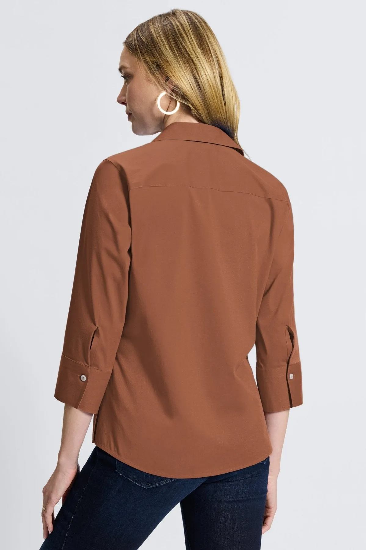 Mary Stretch No Iron 3/4 Sleeve Shirt