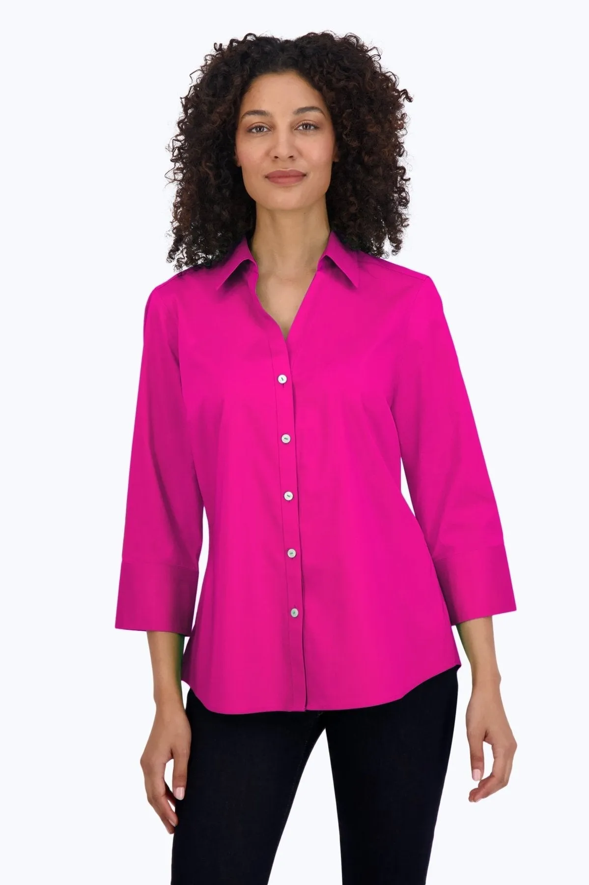 Mary Stretch No Iron 3/4 Sleeve Shirt