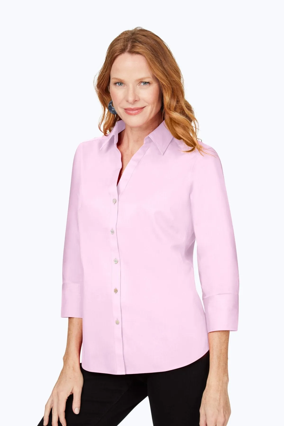 Mary Stretch No Iron 3/4 Sleeve Shirt