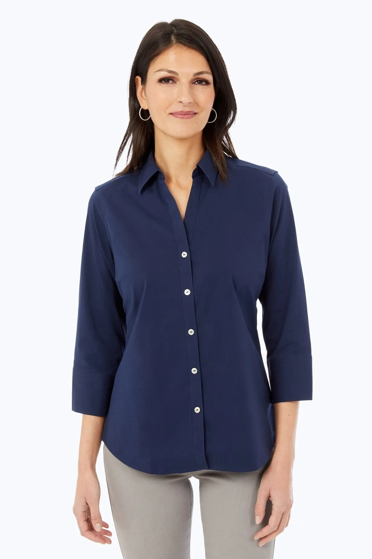 Mary Stretch No Iron 3/4 Sleeve Shirt