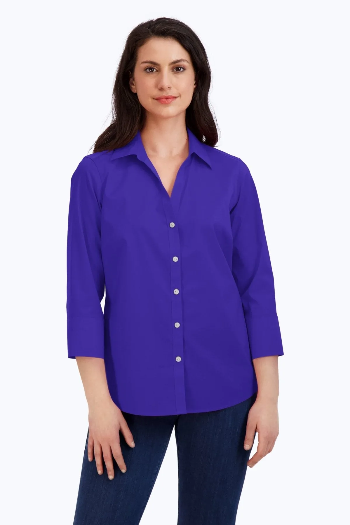 Mary Stretch No Iron 3/4 Sleeve Shirt