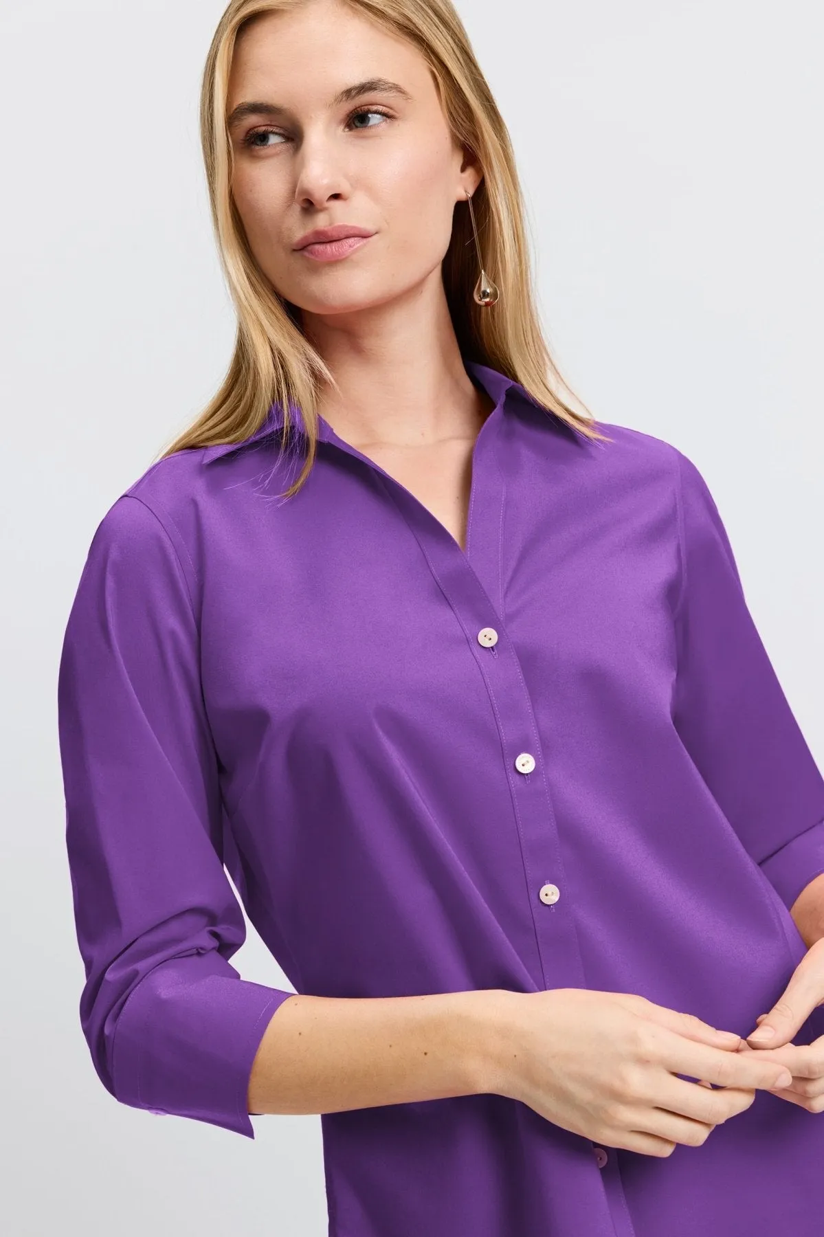 Mary Stretch No Iron 3/4 Sleeve Shirt