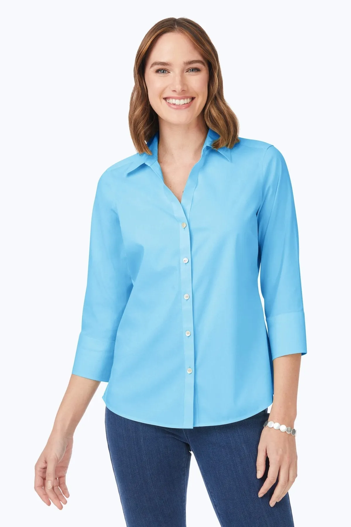 Mary Stretch No Iron 3/4 Sleeve Shirt