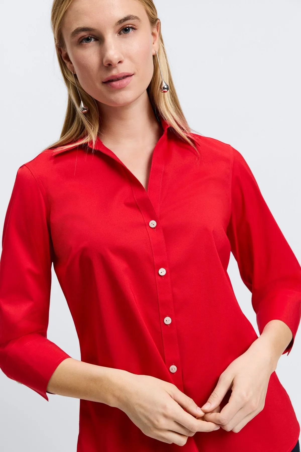 Mary Stretch No Iron 3/4 Sleeve Shirt