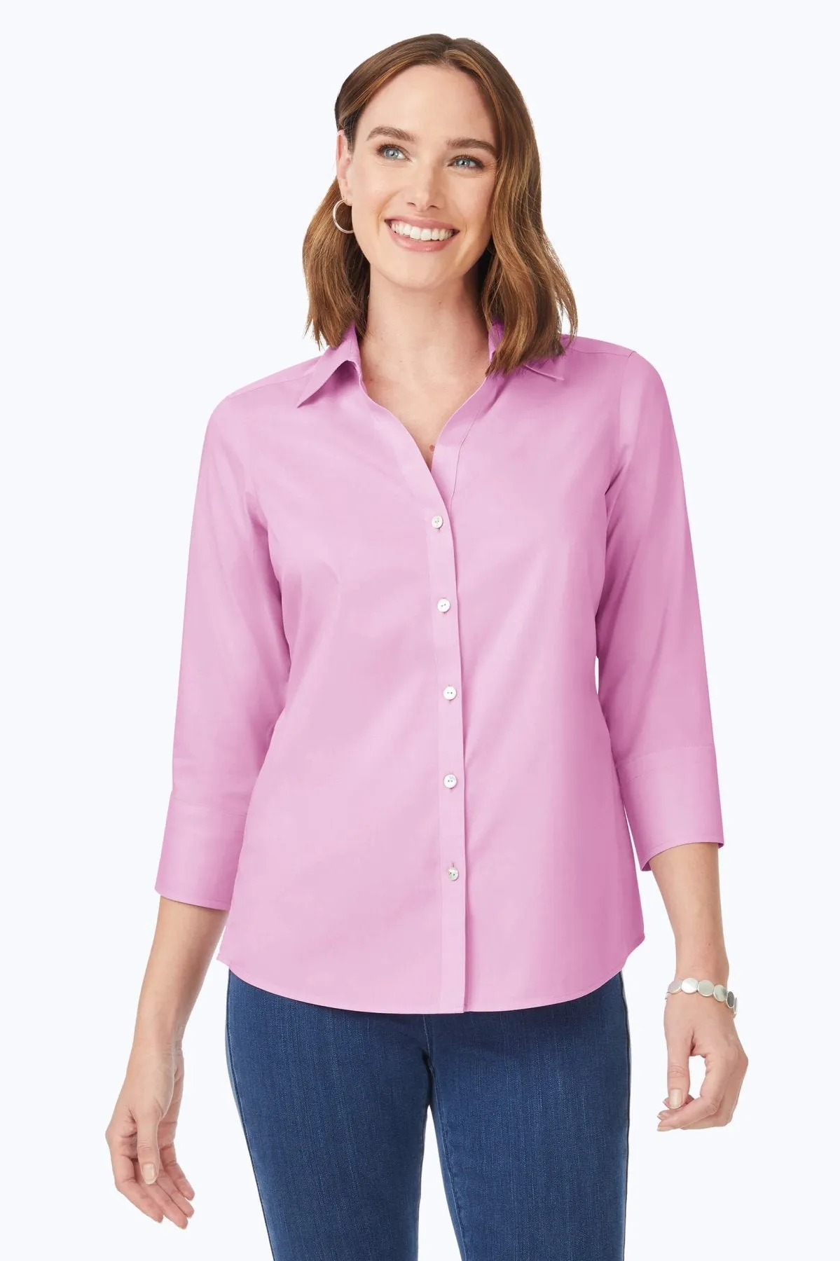 Mary Stretch No Iron 3/4 Sleeve Shirt