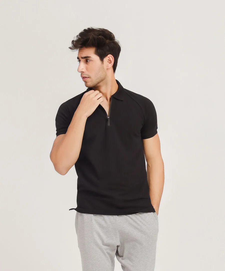 Men's Zipper Polo Shirt