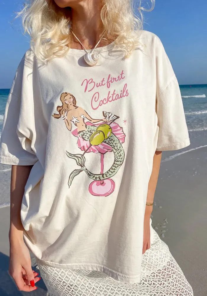 Mermaid Cocktail T-Shirt - White