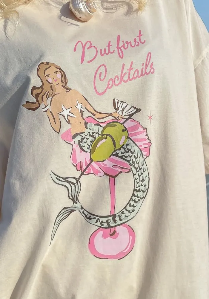 Mermaid Cocktail T-Shirt - White