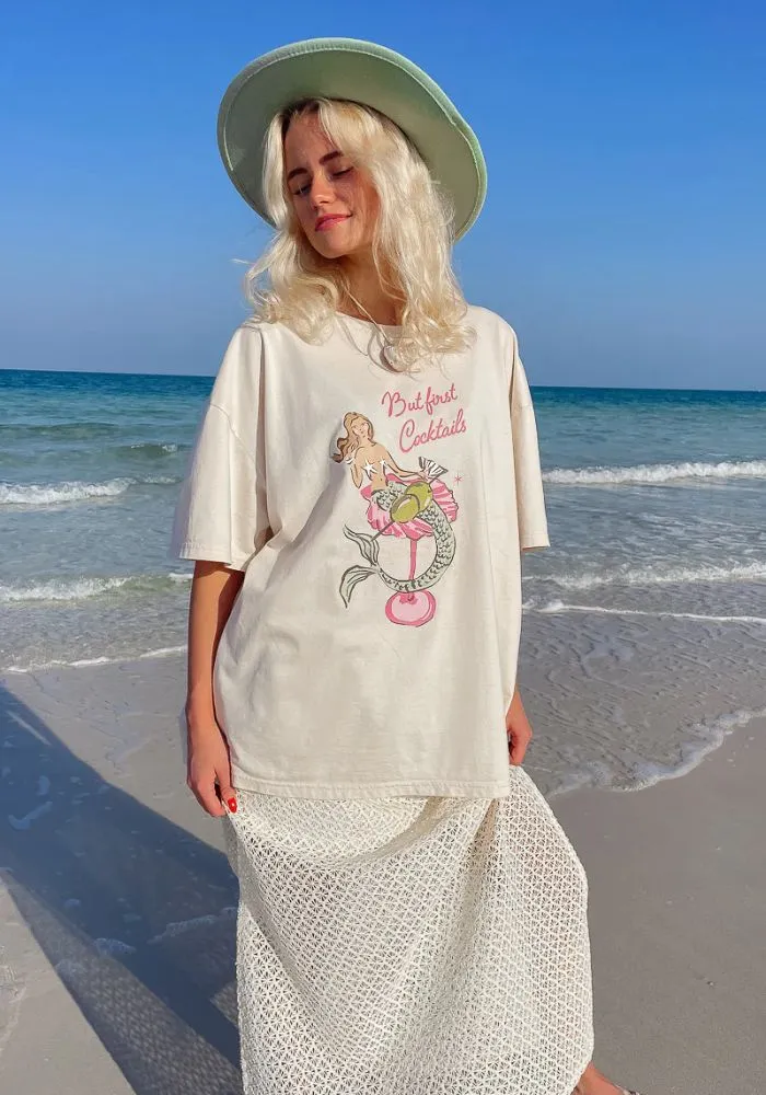 Mermaid Cocktail T-Shirt - White