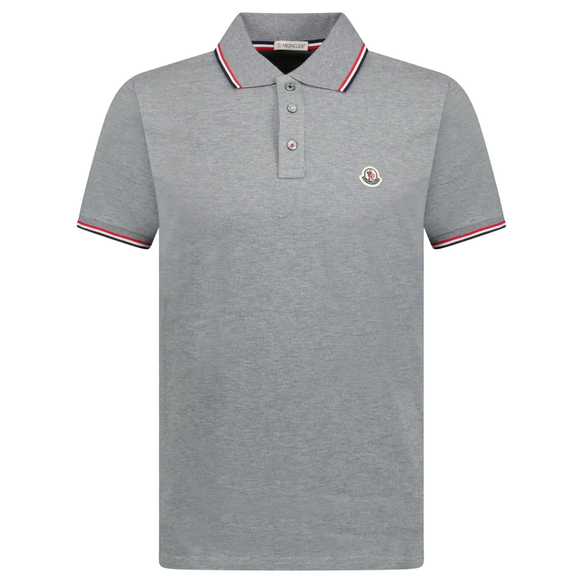 Moncler Logo Cotton Polo Grey