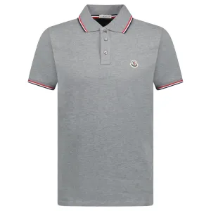 Moncler Logo Cotton Polo Grey