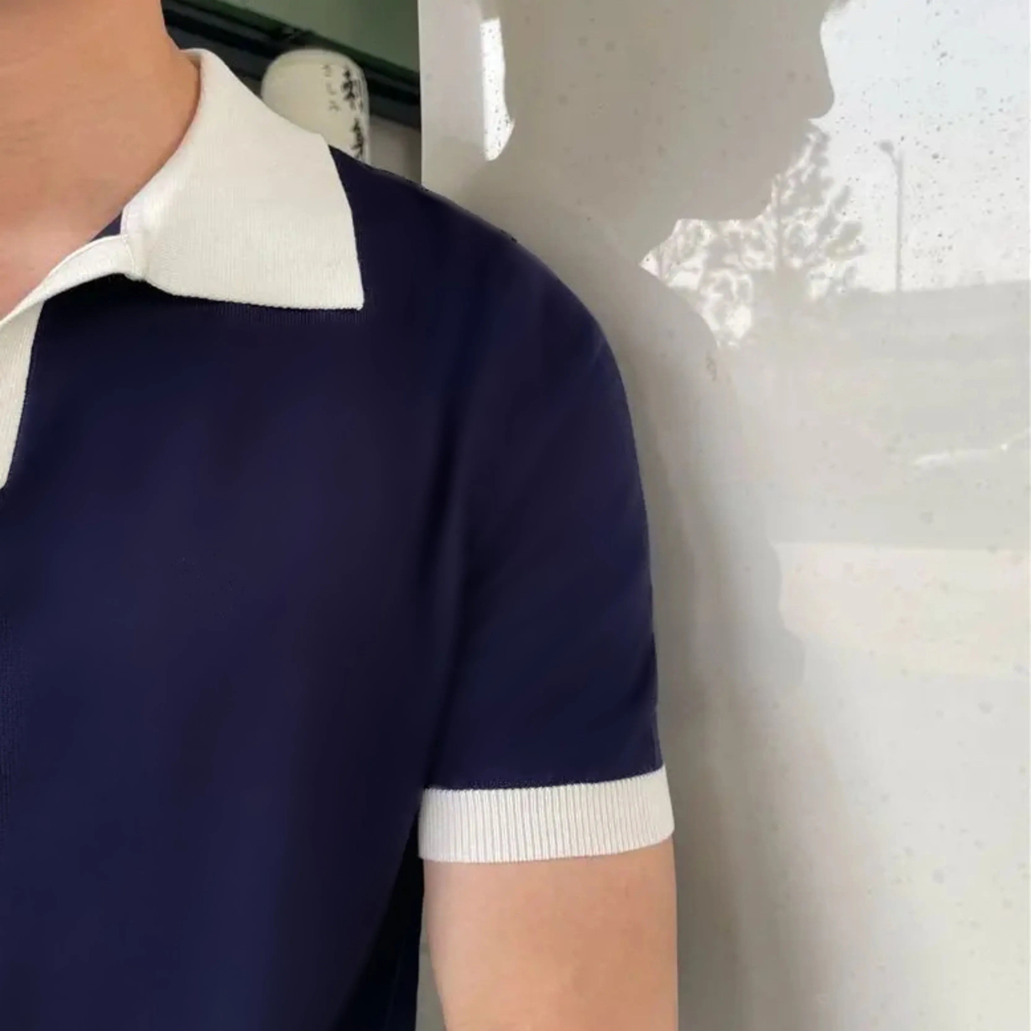 Nautical Crest Polo shirt with contrast structured trims