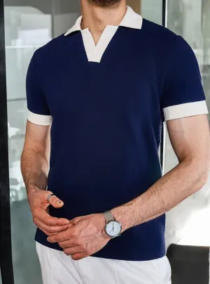 Nautical Crest Polo shirt with contrast structured trims