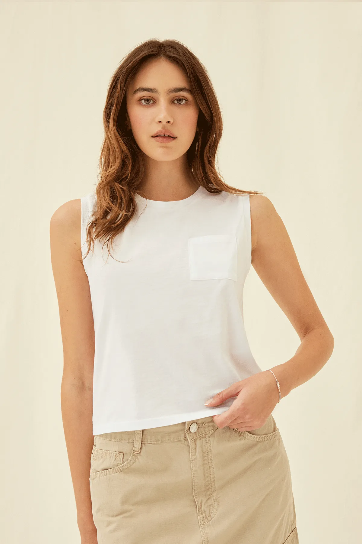 Organic Cropped Pocket Tank